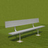 27' Spectator Bench With Back, Surface Mount (G.BE27SMWB)