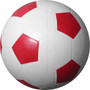 Rubber Soccer Ball - Red/White - Size 5 - Side View