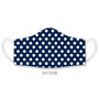 AK Adult Large Reusable Fabric Face Mask - Navy White with Polka Dots