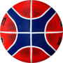 Molten BGRX Premium Rubber Basketball Size 7 - Red/Blue - End View