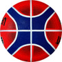 Molten BGRX Premium Rubber Basketball - Red/Blue - Size 6 (28.5") - End View
