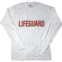 Long Sleeve White T-Shirt (Extra Large) with "Lifeguard" text in red