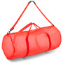 Mesh Zip Top Duffle Bag - RED