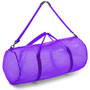 Mesh Zip Top Duffle Bag - Purple