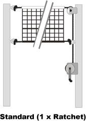 Standard Single Ratchet Volleyball Net Diagram