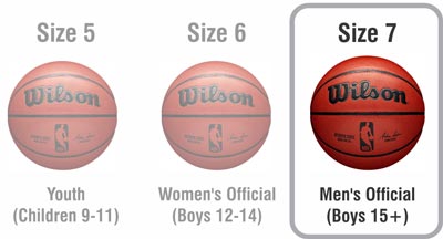 wilson nba authentic indoor game basketball sizing chart size 7