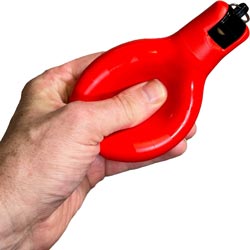 Wizzball hand whistle squeezed red