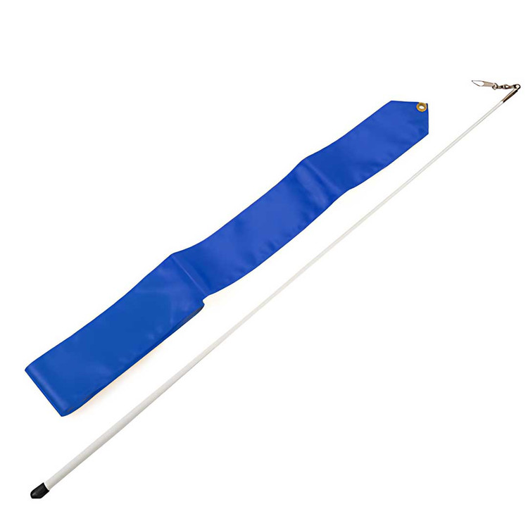 Fiddling Ribbon Rhythmic Ribbon 5m - Blue Satin with Fiberglass Stick