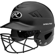 Rawlings Coolflo Batting Helmet with Facemask - Black