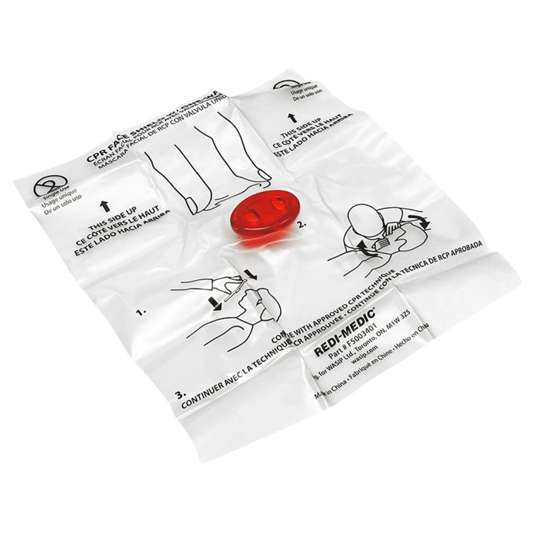 Disposable CPR Mask w/ 1 way Valve - sold by pk Qty 50