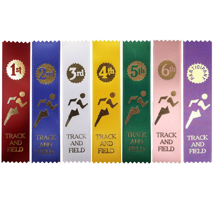 Track and Field Award Ribbons Satin Recognition