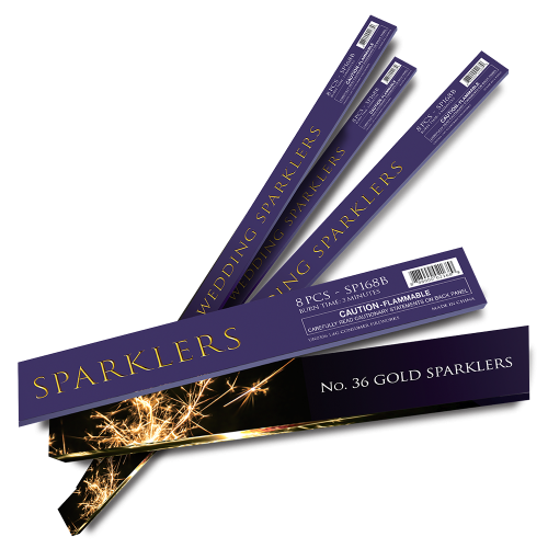 36 Gold Wire Wedding Sparklers (Generic)