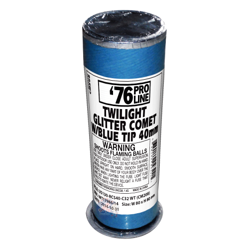 40mm Twilight Glitter Comet w/ Blue Tip