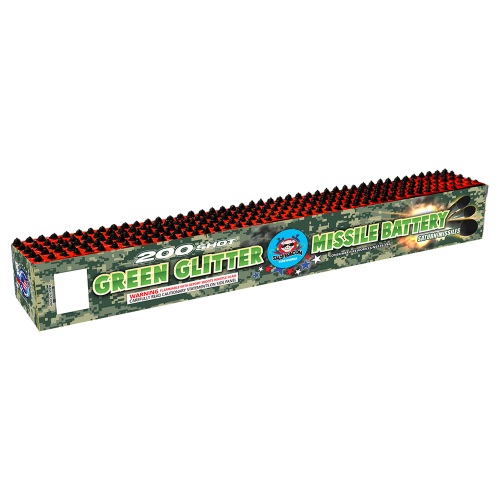 Green Glitter Missile Battery 200 shot