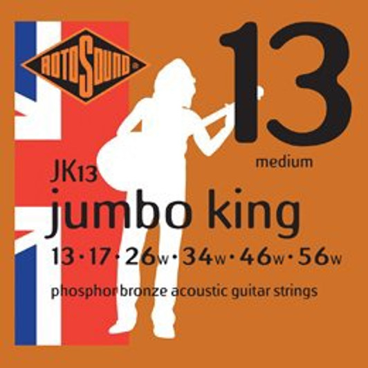 Rotosound Jumbo King Medium Phosphor/Bronze Acoustic Strings 13's