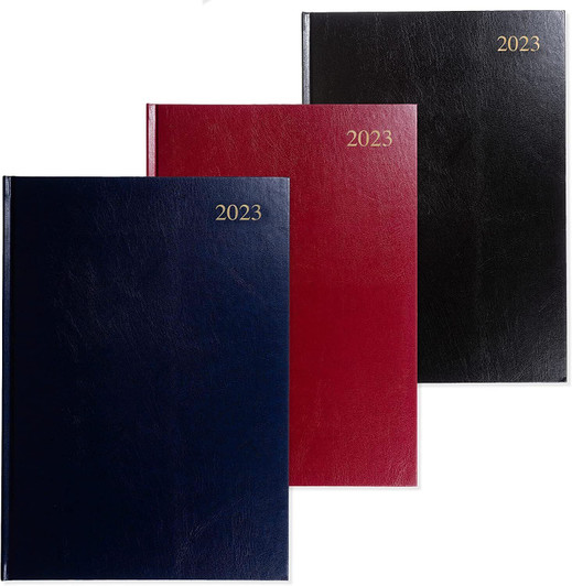 A5 Day a Page 2024 Diary Assorted Colour Hardback Casebound