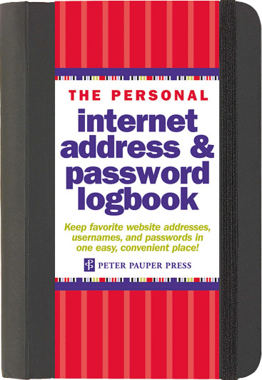 Personal Internet Address & Password Logbook