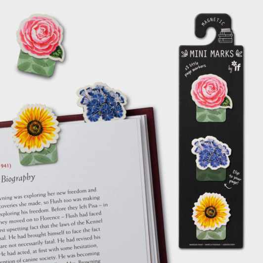 Magnetic Mini Bookmarks - Flowers