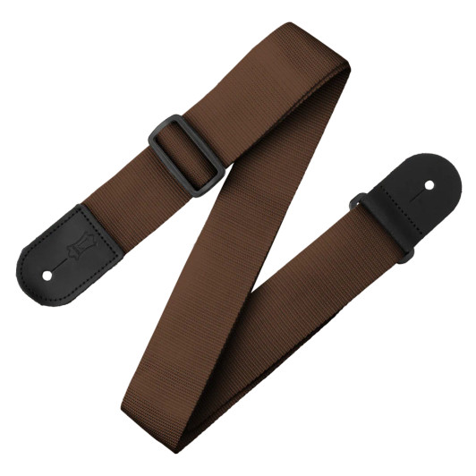 Levy's Single Tone Solid Colored Poly Series Guitar Strap M8POLY-BRN