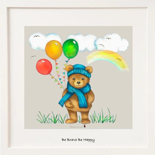 Be Brave, Be Happy Framed Print 9x9