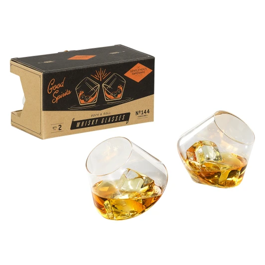 Gentlemen's Hardware Rocking Whiskey Glasses - Set Of 2