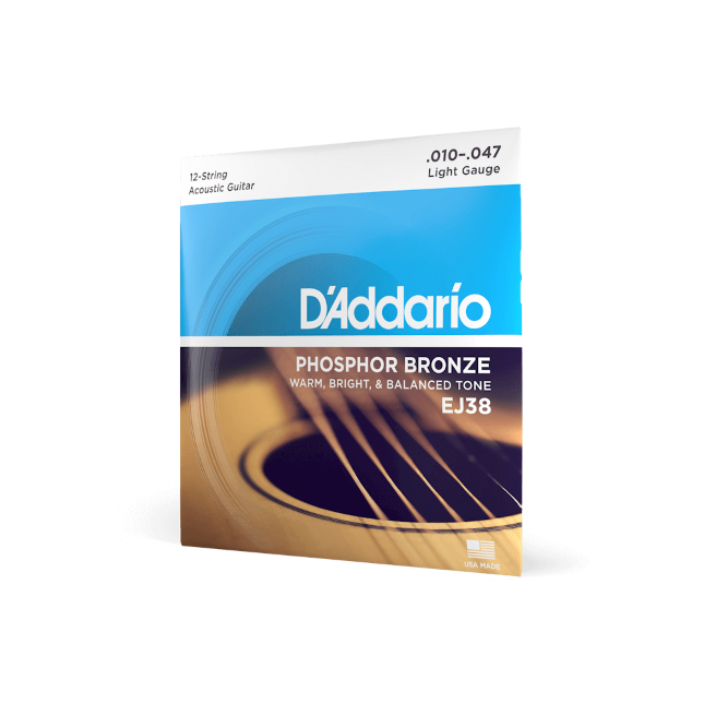 D'Addario Phosphor Bronze 12 String Set Light .010 - .047 EJ38