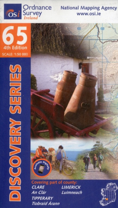 Ordnance Survey Ireland Map 65 (Discovery Series): Clare, Limerick, Tipperary 4th Ed