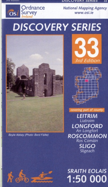 Ordnance Survey Ireland Map 33 (Discovery Series): Leitrim, Longford, Roscommon and Sligo 3rd Ed