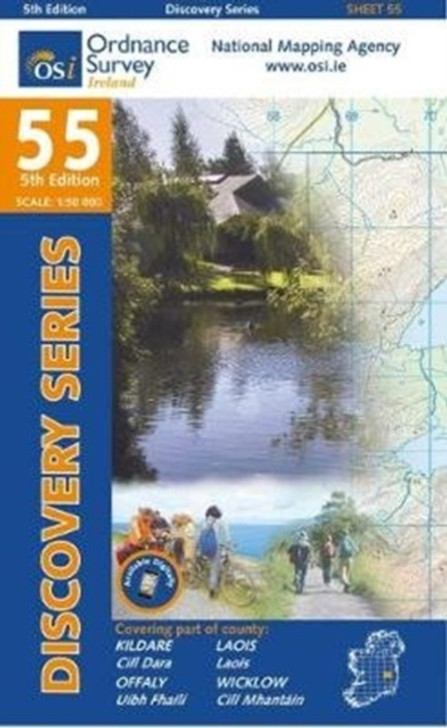 Ordnance Survey Ireland Map 55 (Discovery Series): Kildare, Laois, Offaly and Wicklow 5th Ed