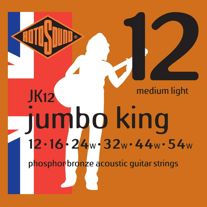 Rotosound Jumbo King Medium Phosphor/Bronze Acoustic Strings 12's