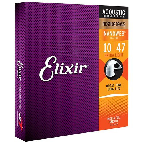 Elixir 16002 | Acoustic Phosphor Bronze Extra Light Nanoweb 10's
