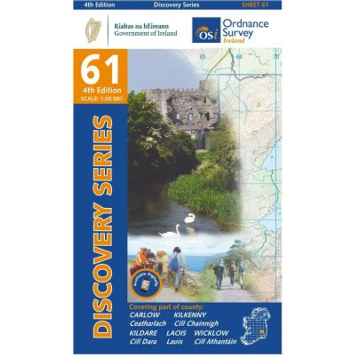 Ordnance Survey Ireland Map 61 (Discovery Series): Carlow, Kildare, Kilkenny, Laois, Wicklow 4th Ed.