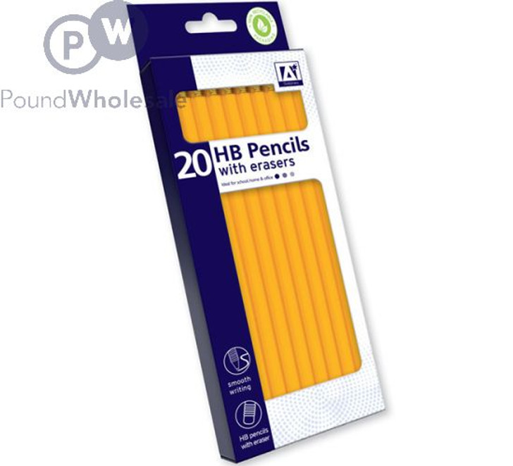 HB Pencils with Eraser Tops - Pack of 20