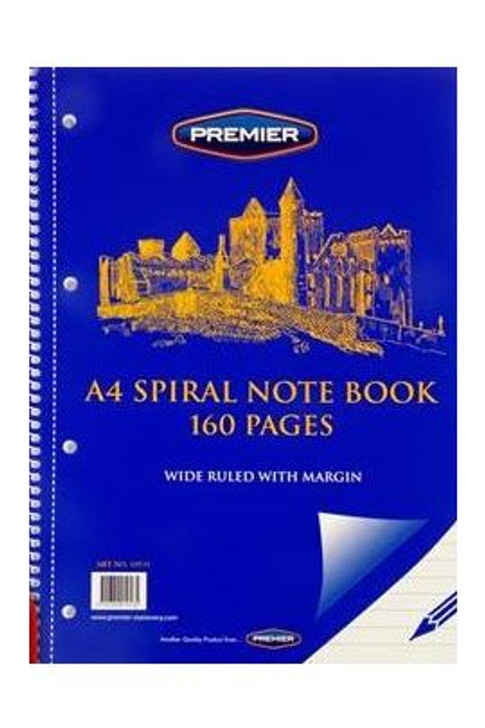 Premier A4 Spiral Note Book 160 Pages