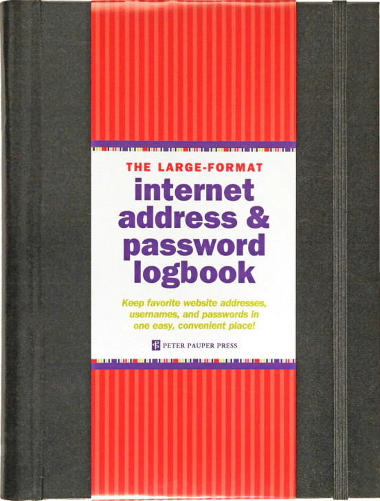 Large-Format Internet Address & Password Logbook