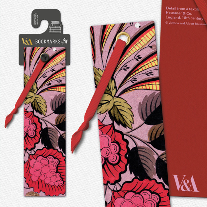 V&A Pink Berry Textile Victoria & Albert Collection Bookmark