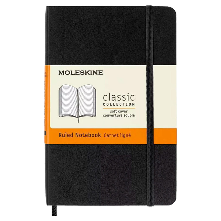 Moleskine Classic Notebook Pocket Softcover Ruled 3.5"x5.5" Black