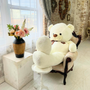 Large all-white teddy bear, 5'4" tall, with smooth velour fur