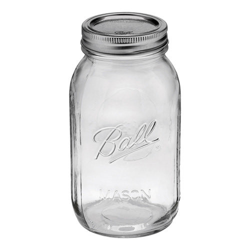ball regular mouth clear glass mason jars with silver vacuum