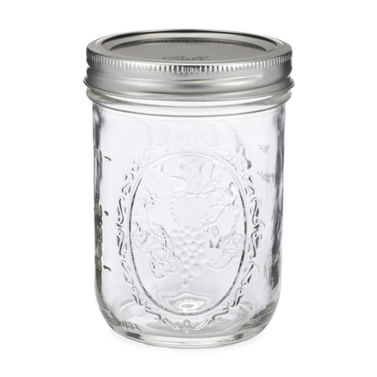 Kerr 8oz Clear Glass Wide Mouth Mason Jars (Silver Vacuum Seal Lid) - 12/Case, Clear Type III 86 mm