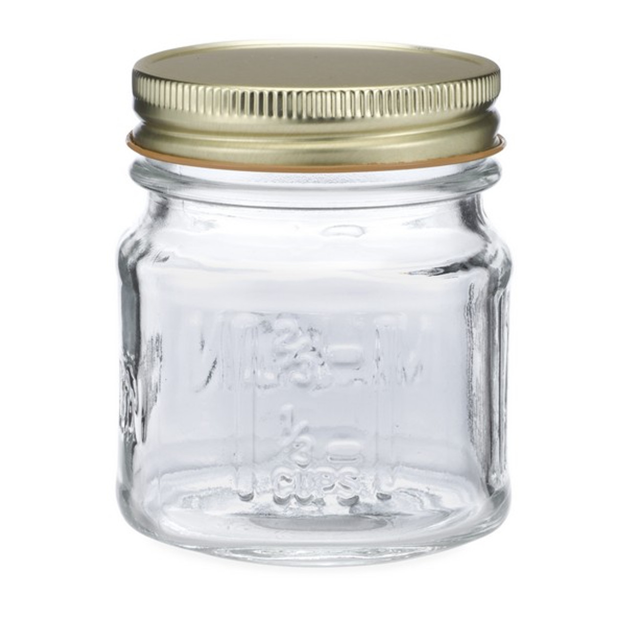 8 oz Mason Glass Jar with Gold Lid