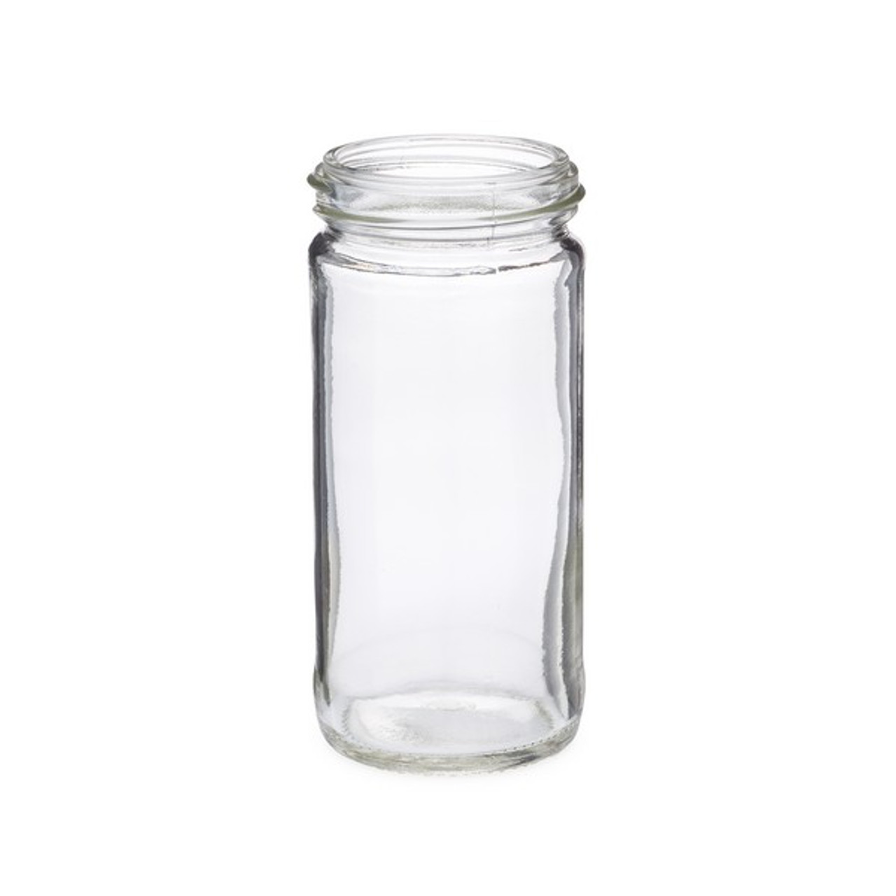 4 oz Clear Glass Spice Jar (White PP Cap)