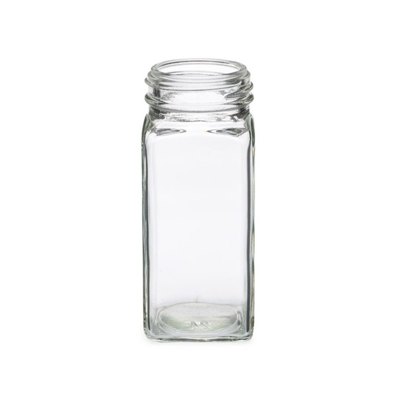 4 oz Clear Square Spice Jar (Cap Not Included) - 12/Case, Clear Type III 43-485