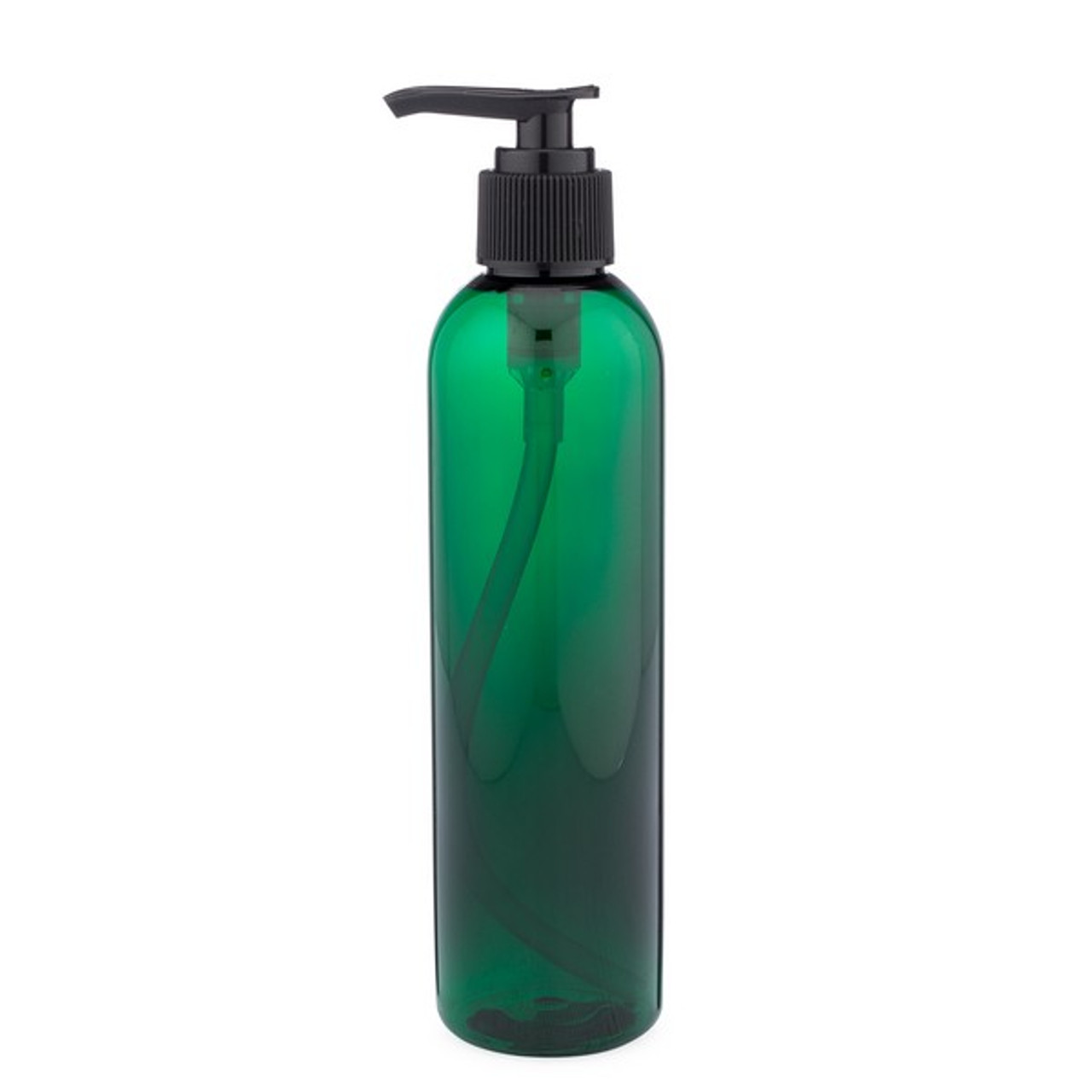 8 oz Green PET Cosmo Round Bottle/Black Lotion Pump | Berlin