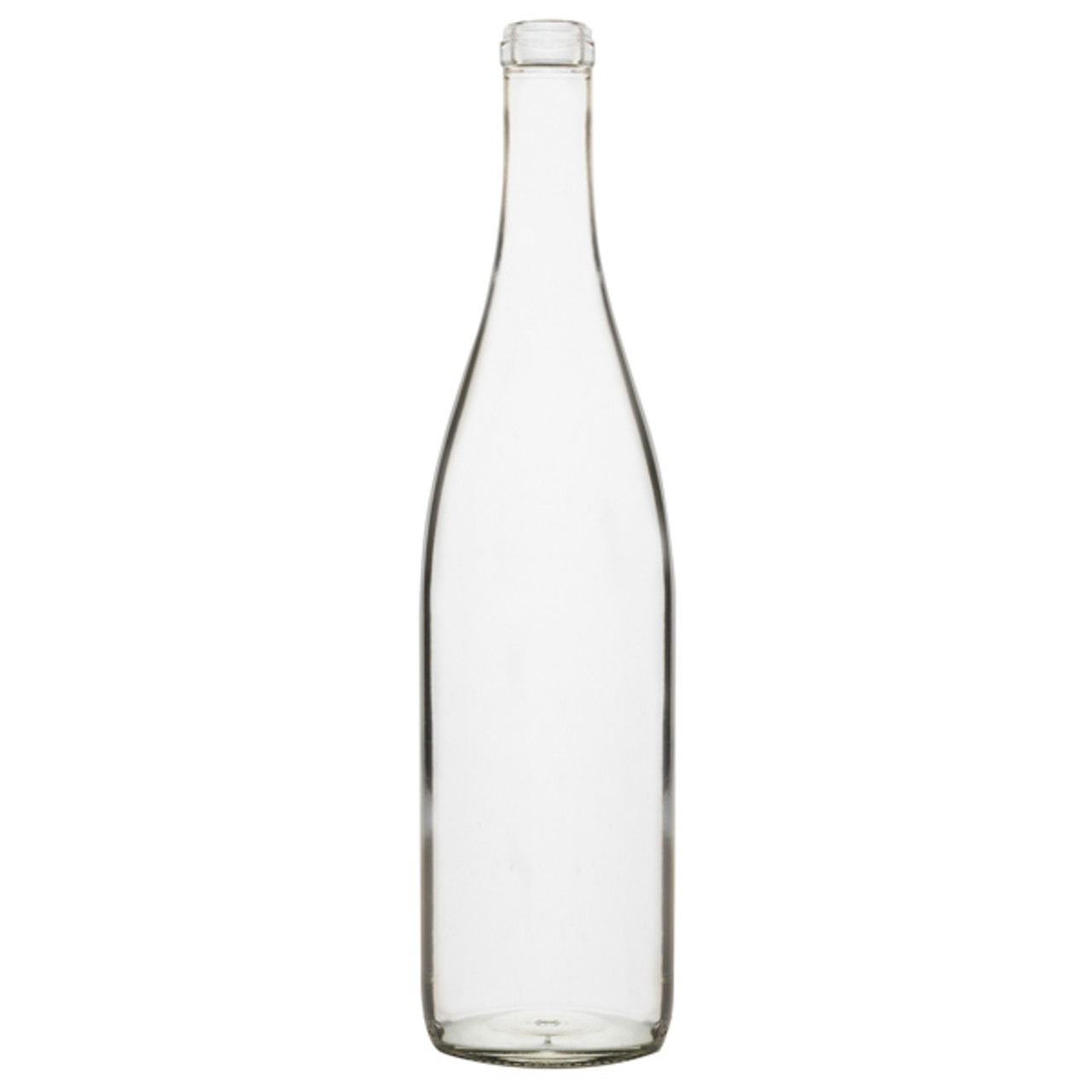 375ml Clear Glass Composite Flat Bottom Wine Bottles, Cork Finish - Wholesale, 24/Case, Clear Type III