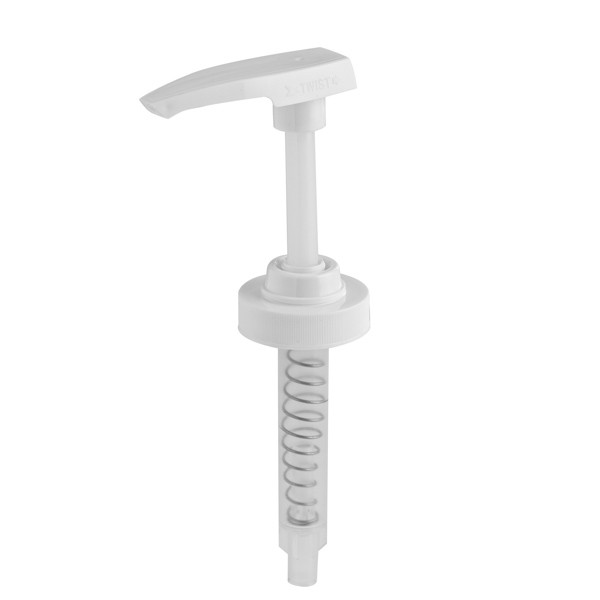 White PP Plastic 38-400 Ribbed Skirt Down-Lock Dispensing Pump