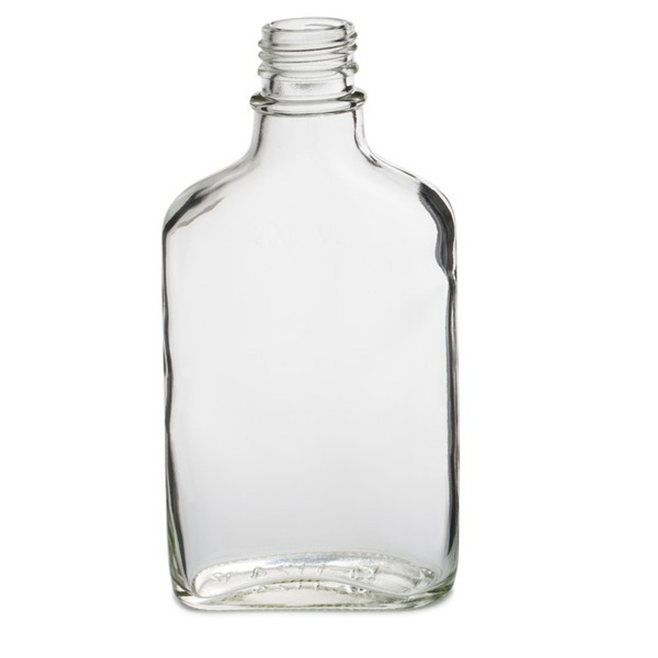 200ml Clear Glass Flask Bottles (Cap Not Included) - 6/Case, Clear Glass - Type III 28 mm