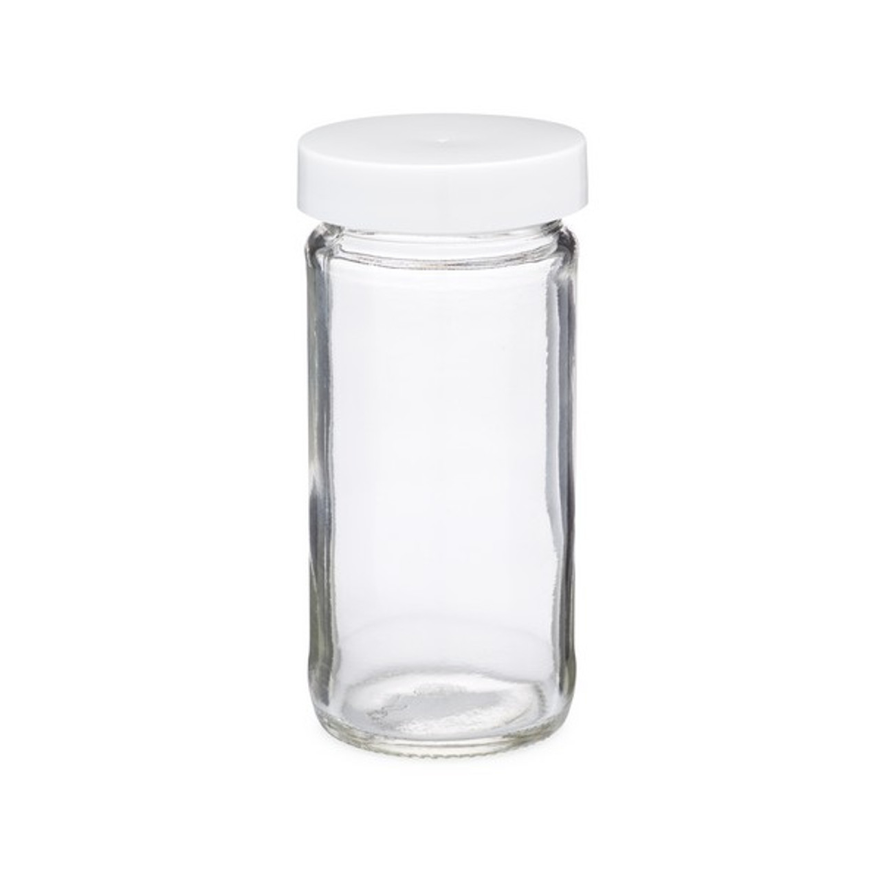 4 oz Clear Glass Spice Jars White PP Cap SP4