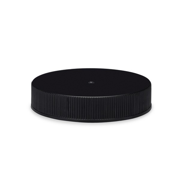 53-400 Black PP Ribbed Screw Top Caps (Foam Liner) | Berlin Packaging