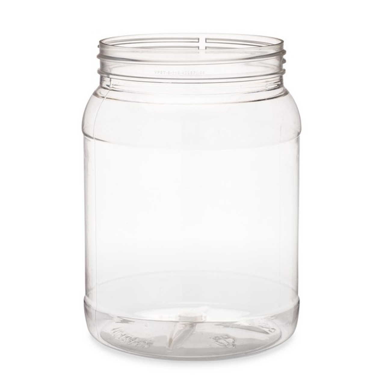 64oz Clear Wide-mouth Glass Jar, BPA free Food Grade w/White Metal Lid (Half  Gallon